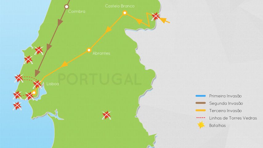 Mapa das Invasões Francesas