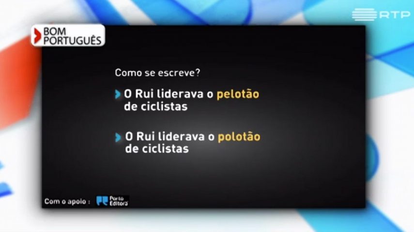 Como se escreve: pelotão ou polotão de ciclistas?