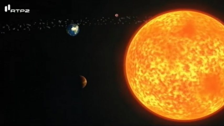 O sol e os planetas do sistema solar