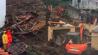 Um deslizamento de terras em São Miguel
