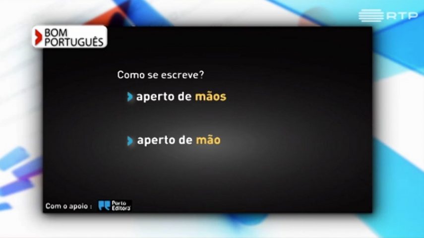 Diz-se aperto de mãos ou aperto de mão?