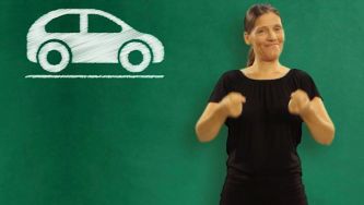 Carro, mota e autocarro em Língua Gestual