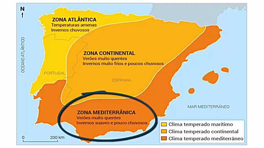 Mapa de espanha e portugal por zonas