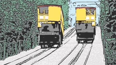 O sobe-e-desce do funicular